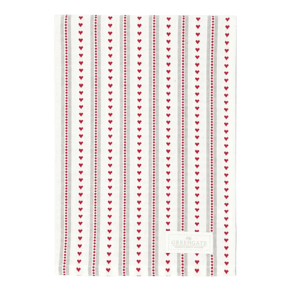GreenGate - Esther Geschirrtuch rot gewebt