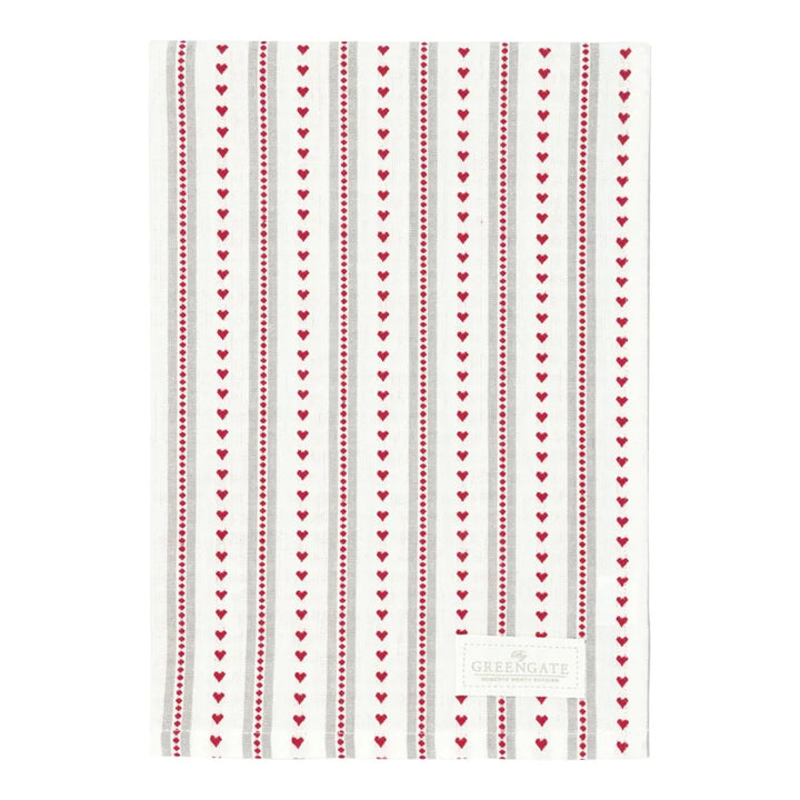 GreenGate - Esther Geschirrtuch rot gewebt