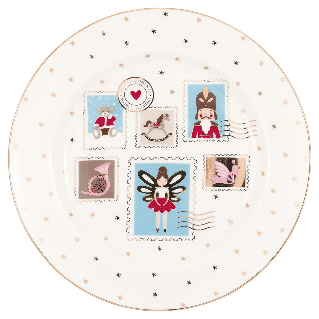 GreenGate - Xmas letter Frühstücksteller White