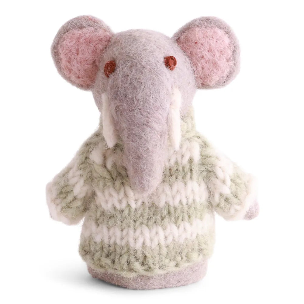 Gry &amp; Sif Filztiere Fingerpuppe Elefant Multi 9 cm