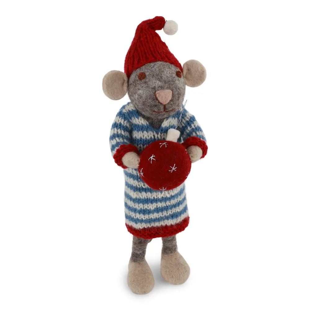 Gry & Sif Weihnachtsmaus Dekorative Filzmaus Kleid