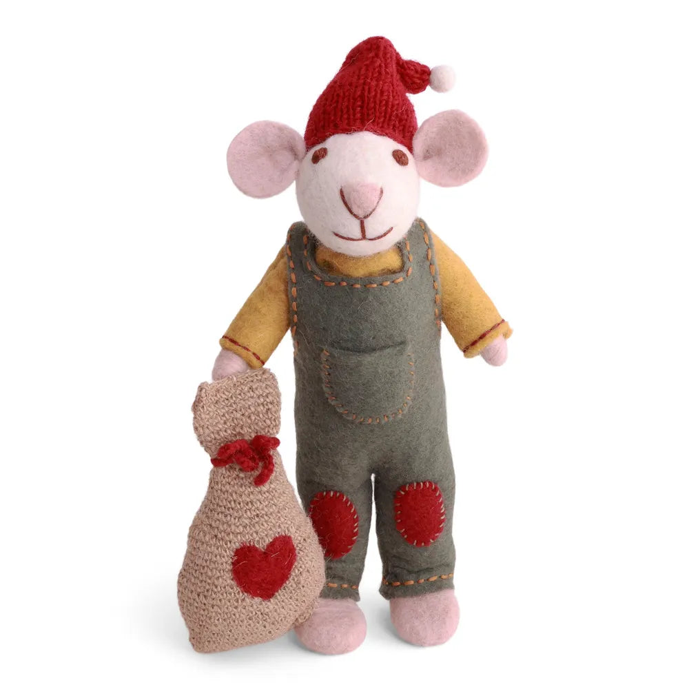 Gry & Sif Filzmaus Junge Geschenksack Strickmütze