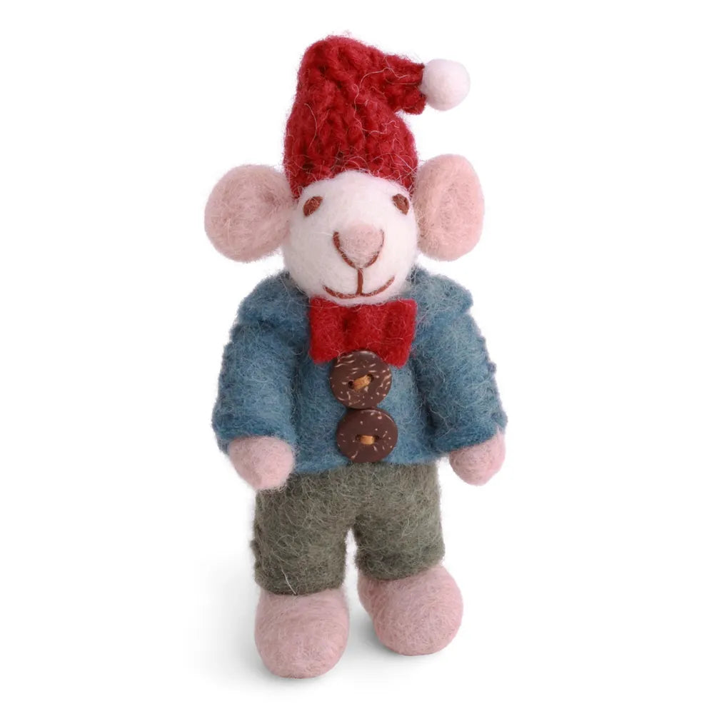 Gry & Sif Filzmaus Mini Junge Jäckchen Zipfelmütze