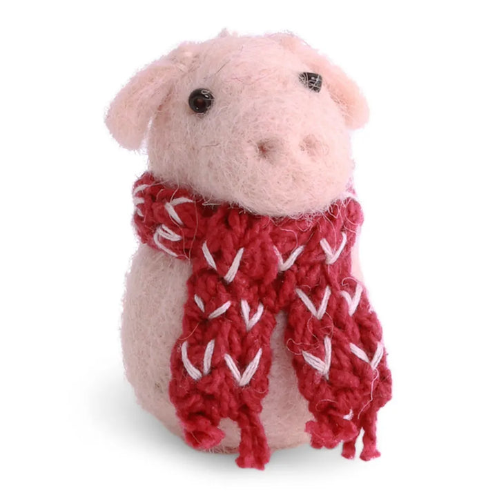 Gry &amp; Sif Filz-Schwein mit Schal