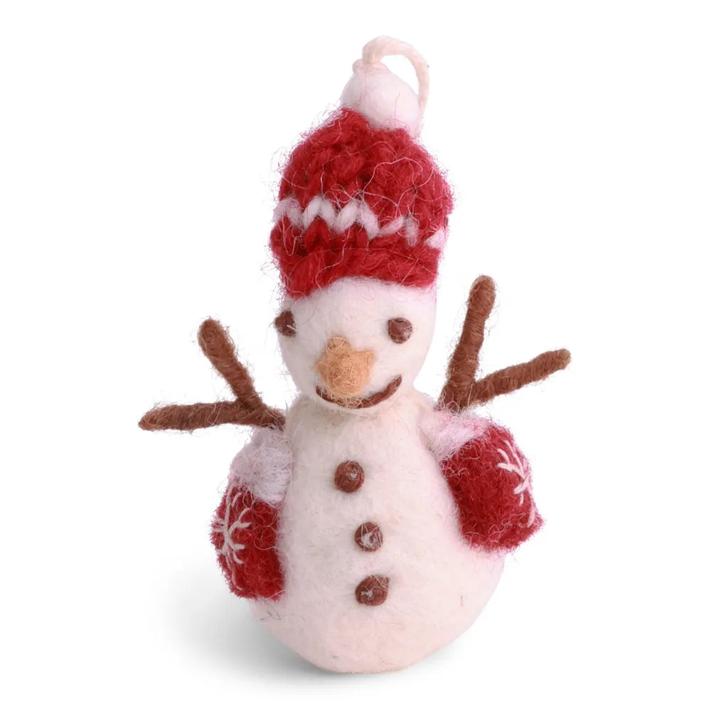 Gry & Sif Weihnachtsanhänger Filz Schneemann Mütze