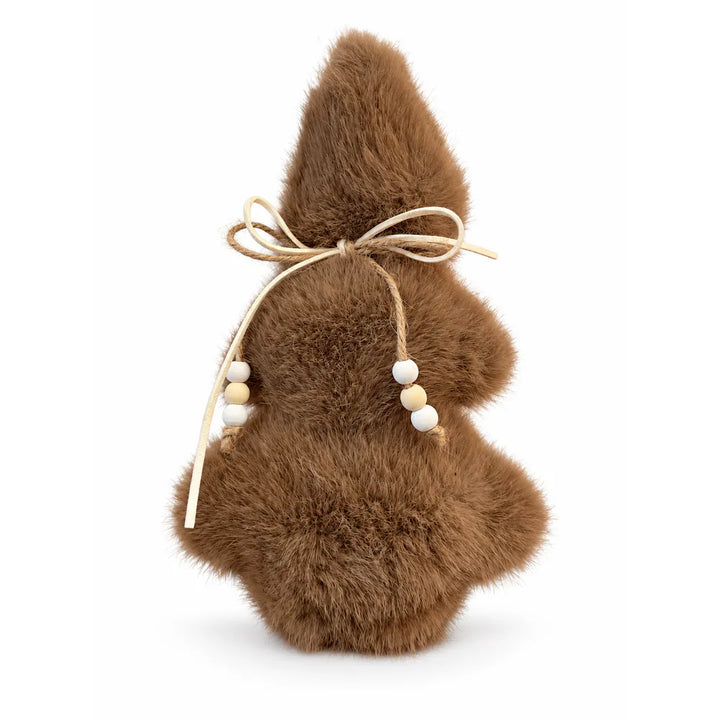Alsaba Home - Plüsch-Tannenbaum mit Holzperlen-Schleife