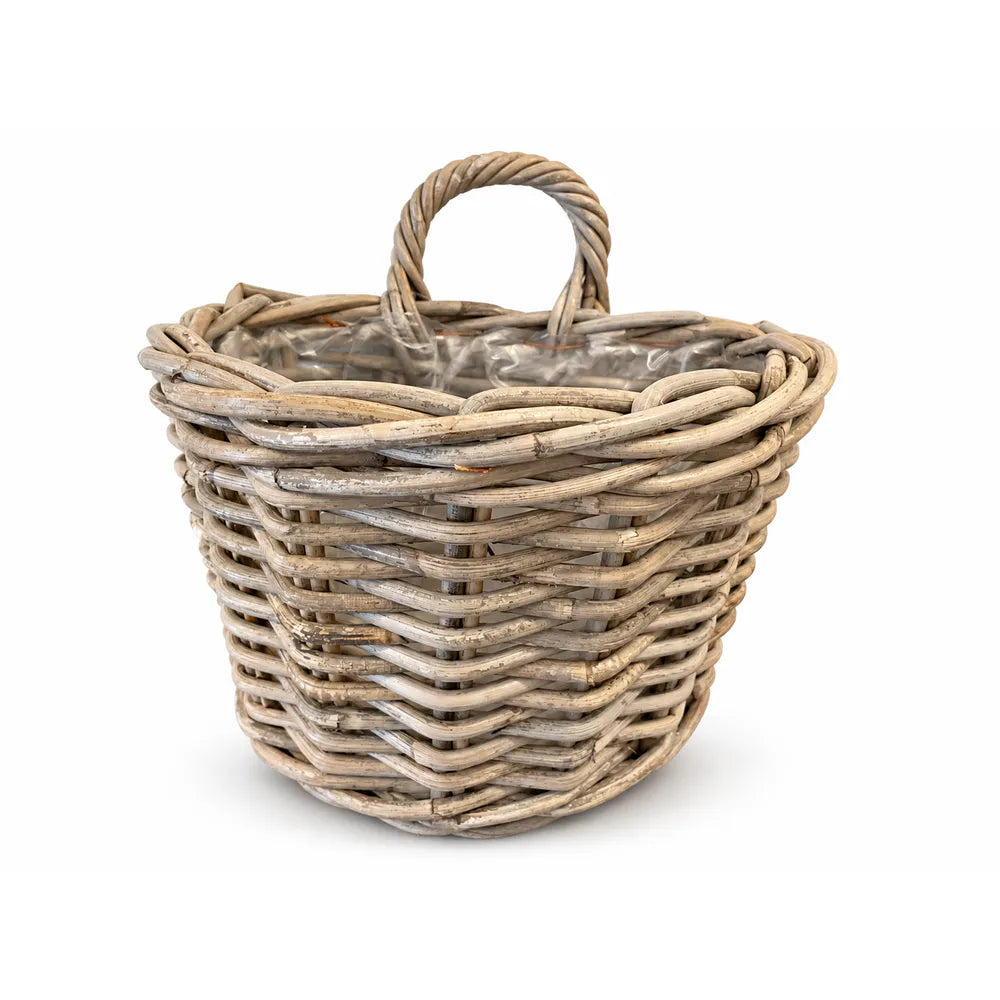 Alsaba Home - Wandkorb Geflochtener Rattan Henkel Folieneinsatz