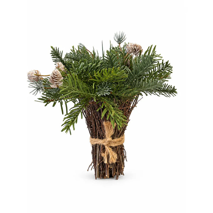 Alsaba Home - Weihnachtsdeko Stehender Tannenbund Zapfen Holz Grün