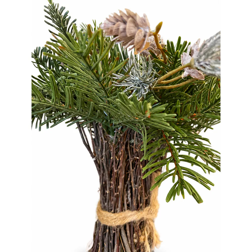 Alsaba Home - Weihnachtsdeko Stehender Tannenbund Zapfen Holz Grün