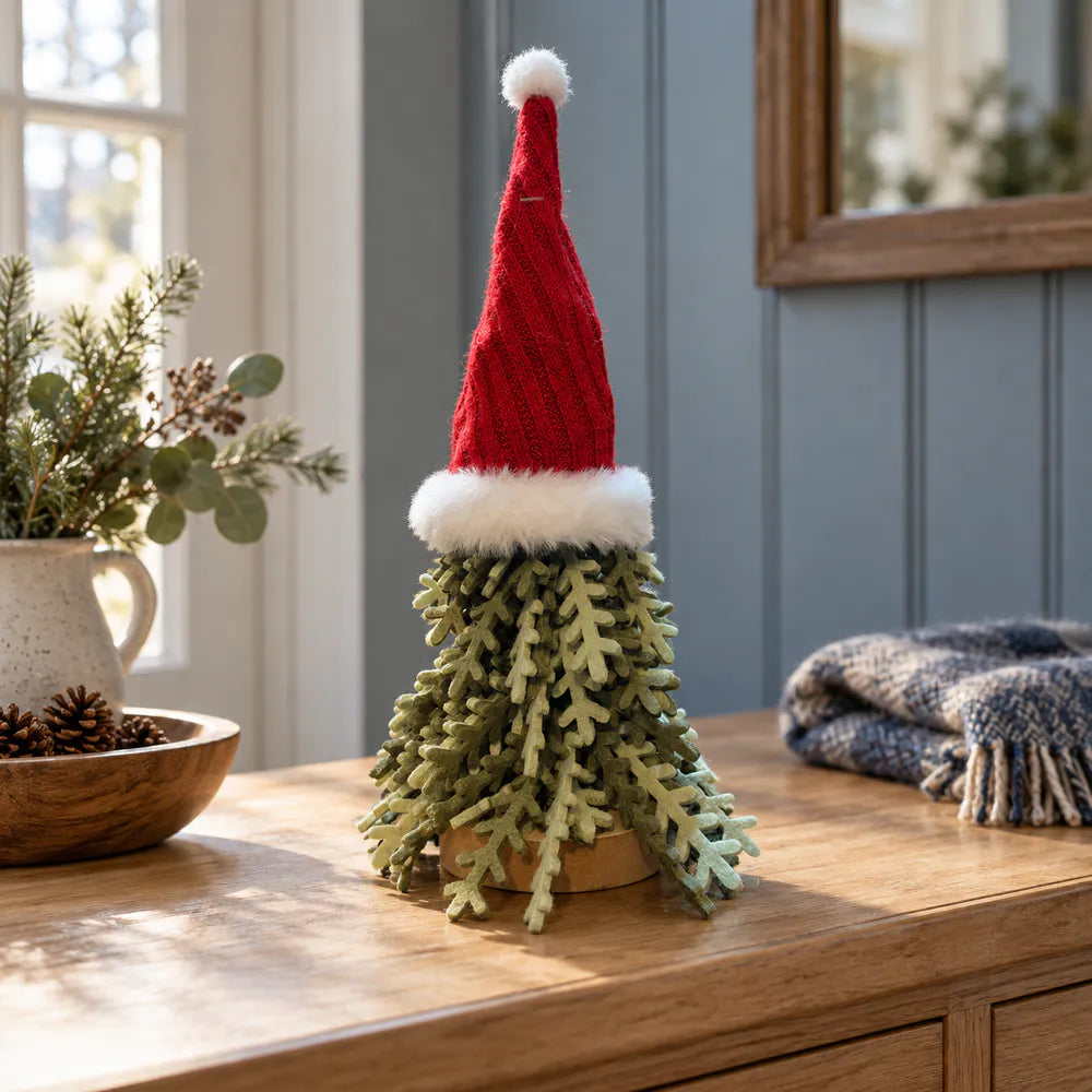 Alsaba Home - Filz-Tannenbaum mit Roter Weihnachtsmütze