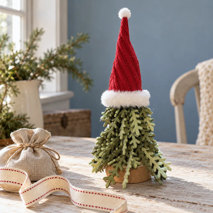 Alsaba Home - Filz-Tannenbaum mit Roter Weihnachtsmütze