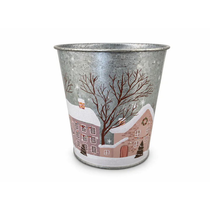 Alsaba Home - Metalltopf mit Winterdorf-Motiv S