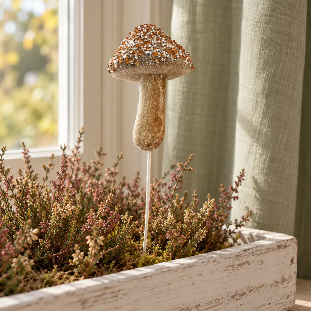 Alsaba Home - Topfstecker Dekostecker Pilz Glitter Pailletten