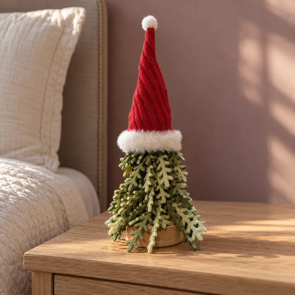 Alsaba Home - Filz-Tannenbaum mit Roter Weihnachtsmütze