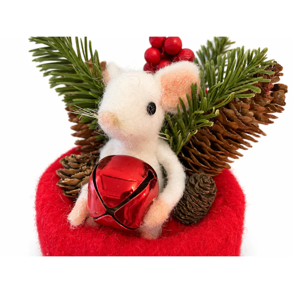 Alsaba Home - Weihnachtsdeko Weihnachtliches Gesteck Filztasse Rot