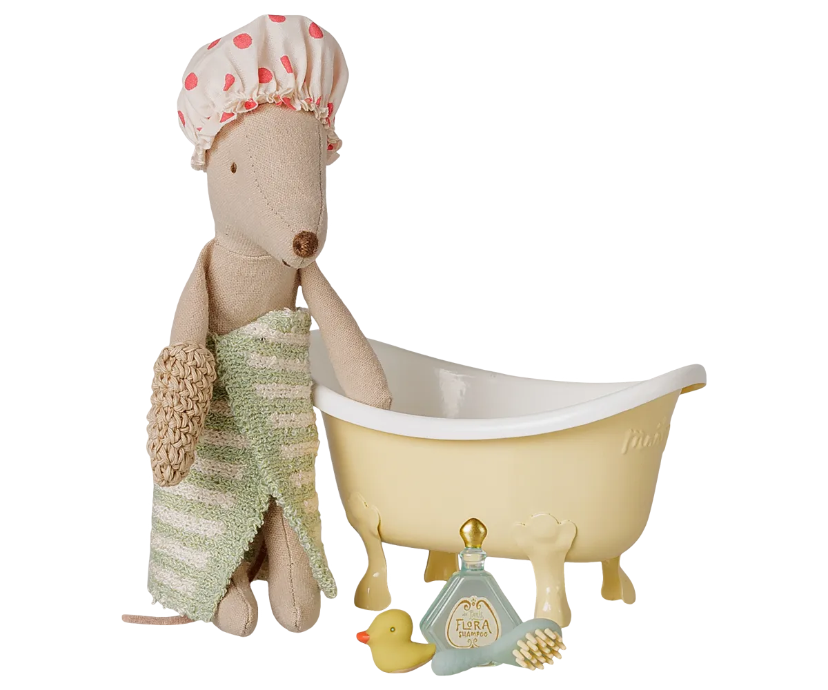 Maileg - Badewannen-Set, Maus - Gelb