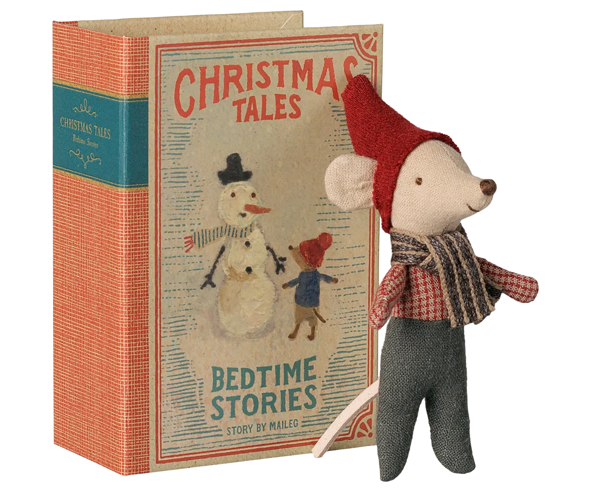 Maileg - Weihnachtsmaus, Baby im Buch