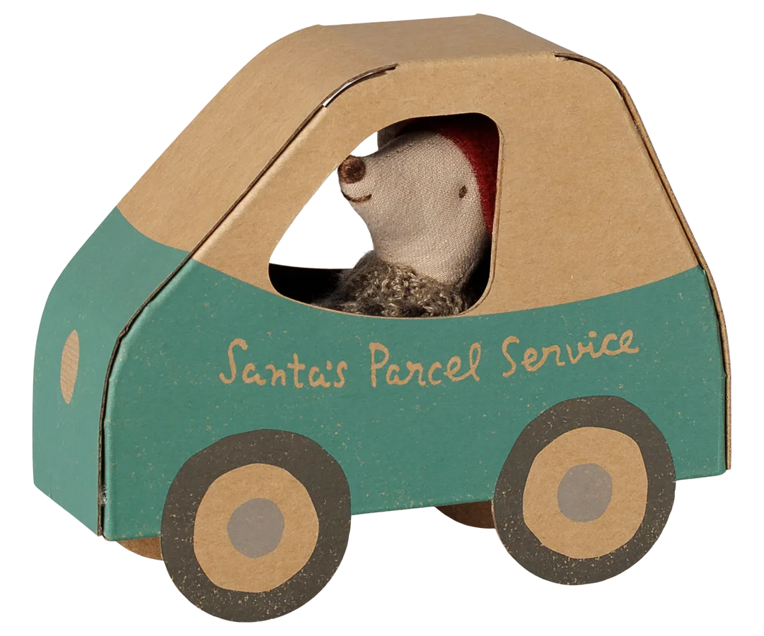 Maileg - Weihnachtsmaus, kleiner Bruder in Auto-Box