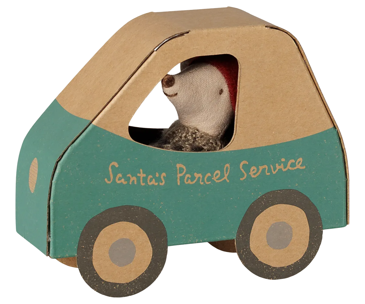 Maileg - Weihnachtsmaus, kleiner Bruder in Auto-Box