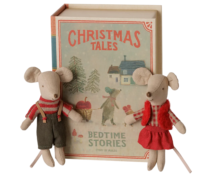 Maileg - Weihnachts Zwillingsmäuse, Kleine Schwester und Bruder im Buch