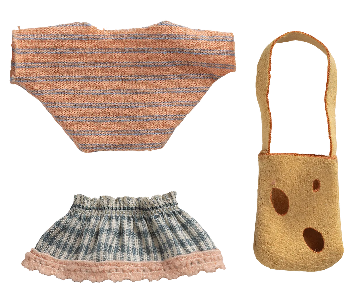 Maileg - Kleidung und Tasche für kleine Schwester Maus