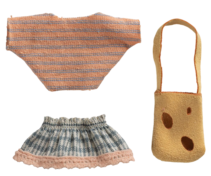 Maileg - Kleidung und Tasche für kleine Schwester Maus