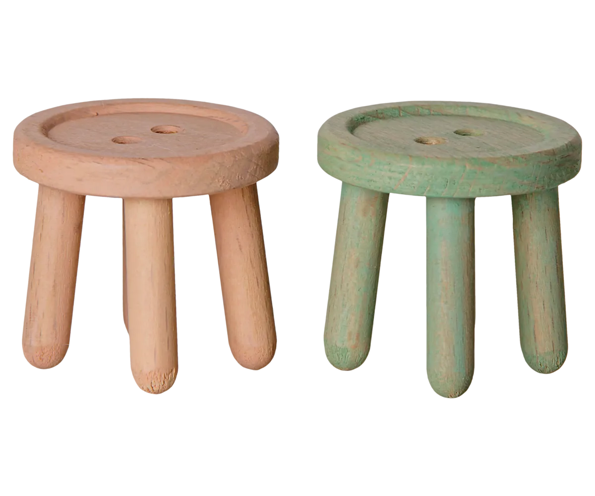 Maileg - Hocker-Set, Maus - Hellrosa/Helles Mint