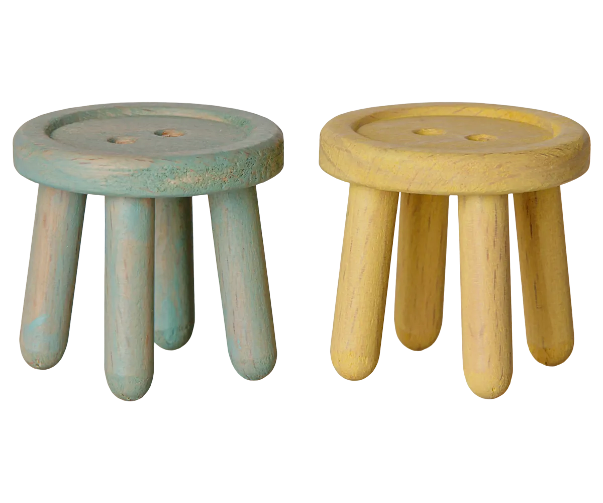 Maileg - Hocker-Set, Maus - Mint/Hellgelb