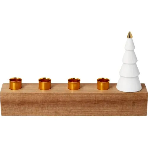 Räder Adventskerzenhalter Adventstanne Holz Braun