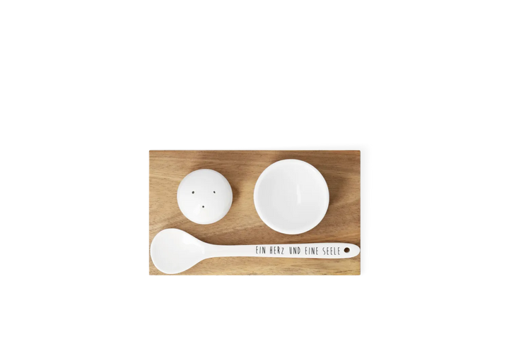 Räder Eierbecher Set Herz Seele Akazienholz Braun