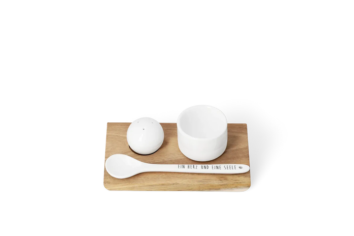 Räder Eierbecher Set Herz Seele Akazienholz Braun