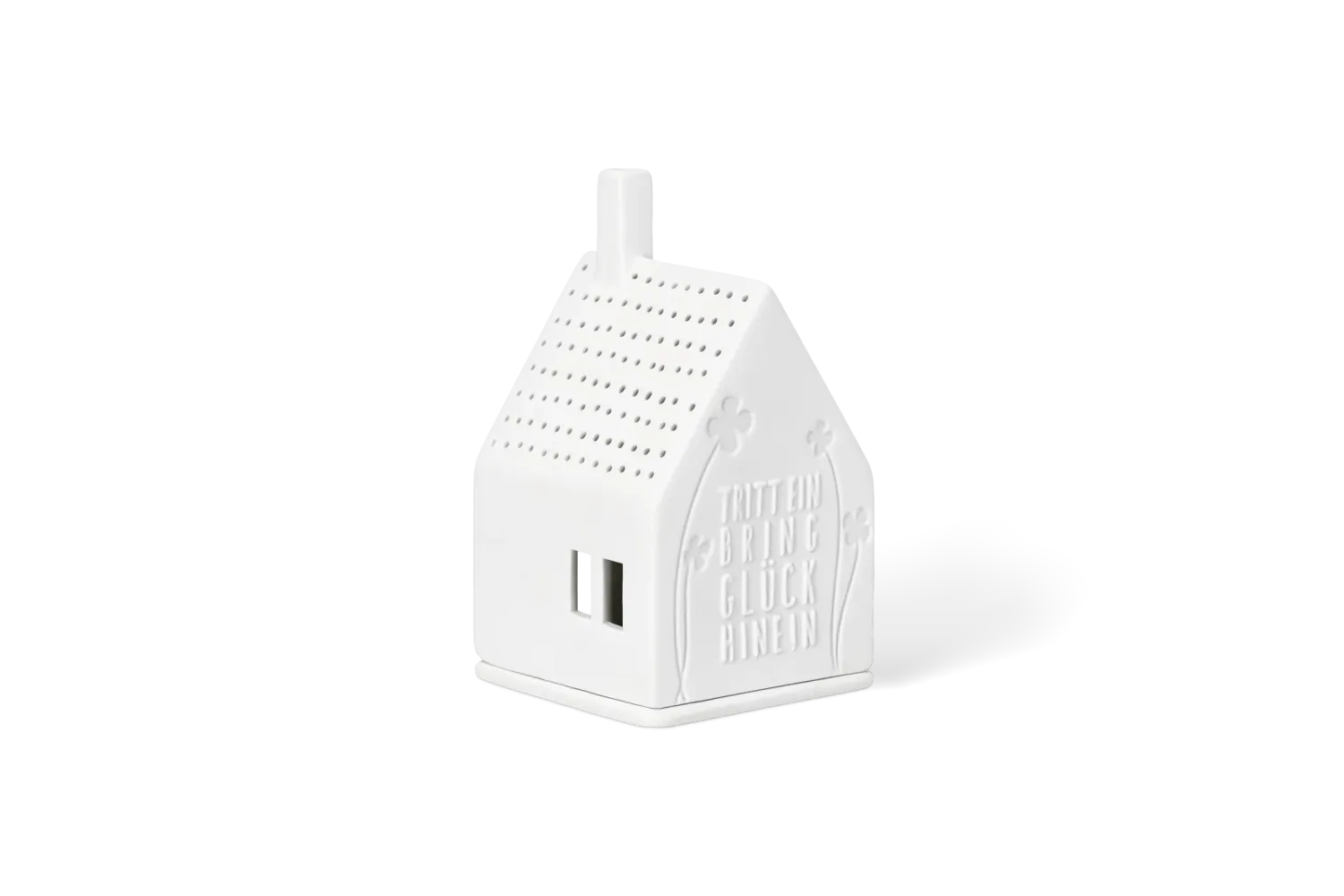 Räder Lichthaus Porzellan Tritt Glück Weiß 13 cm