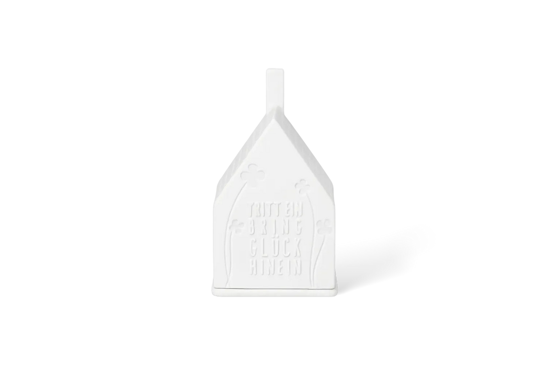 Räder Lichthaus Porzellan Tritt Glück Weiß 13 cm