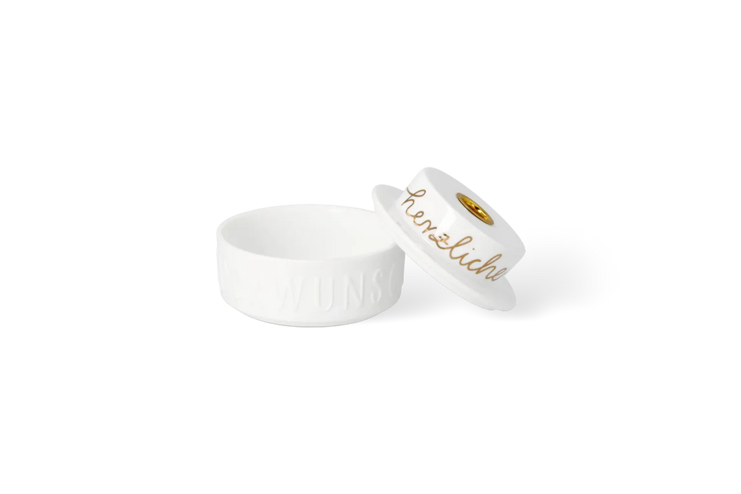 Räder Kerzenhalter Lichttörtchen Herzlichen Weiß