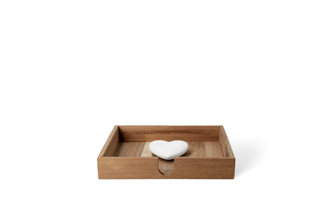 Räder Serviettenhalter Herz Akazienholz Set Braun
