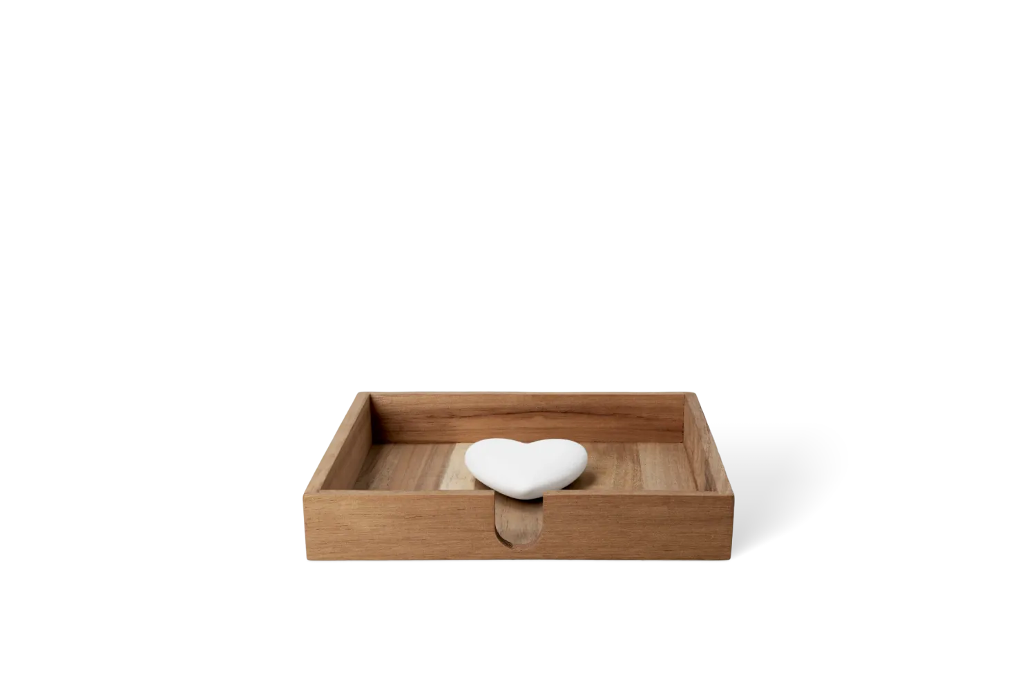 Räder Serviettenhalter Herz Akazienholz Set Braun