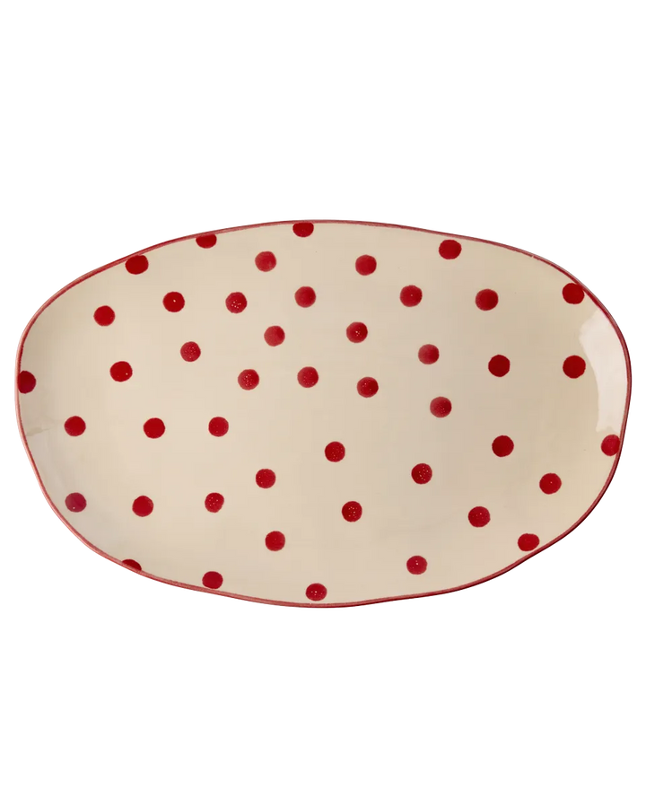 Rice Groß Steingut Servierplatte - Rot