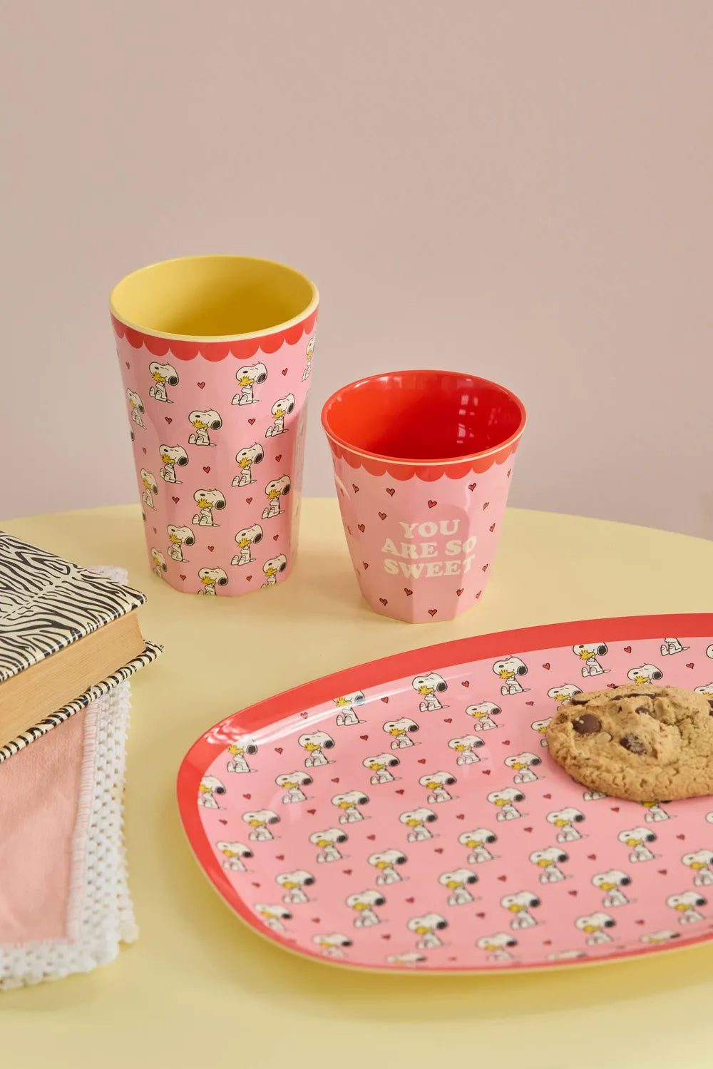 Rice Großer Becher - Pink - Snoopy Print