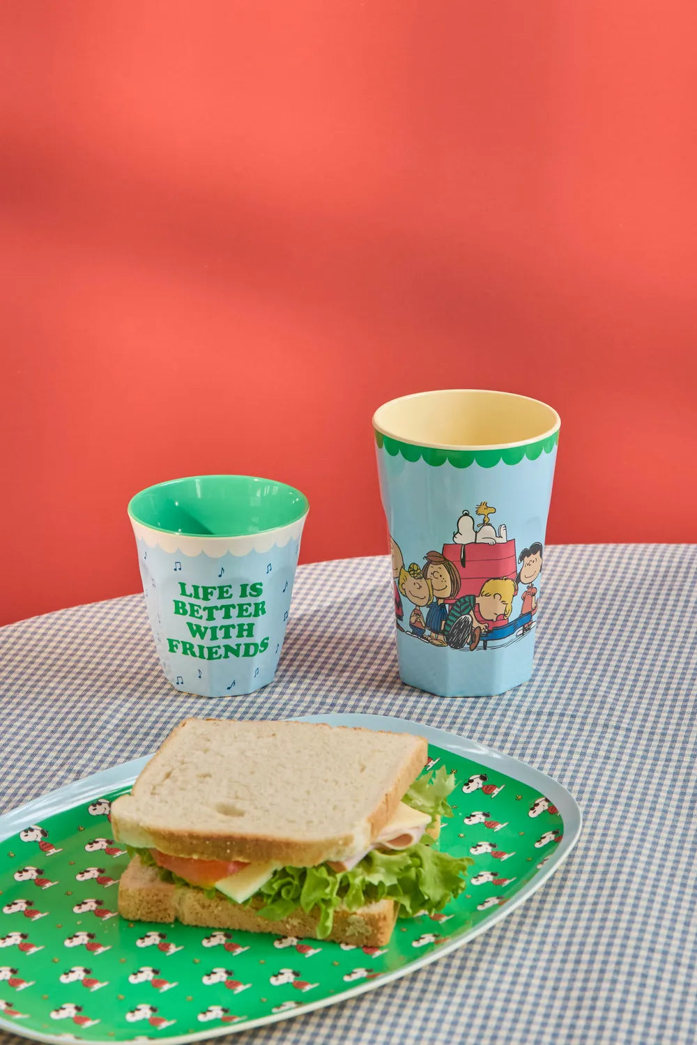 Rice Mittelgroße Becher - Hellblau - Snoopy Print
