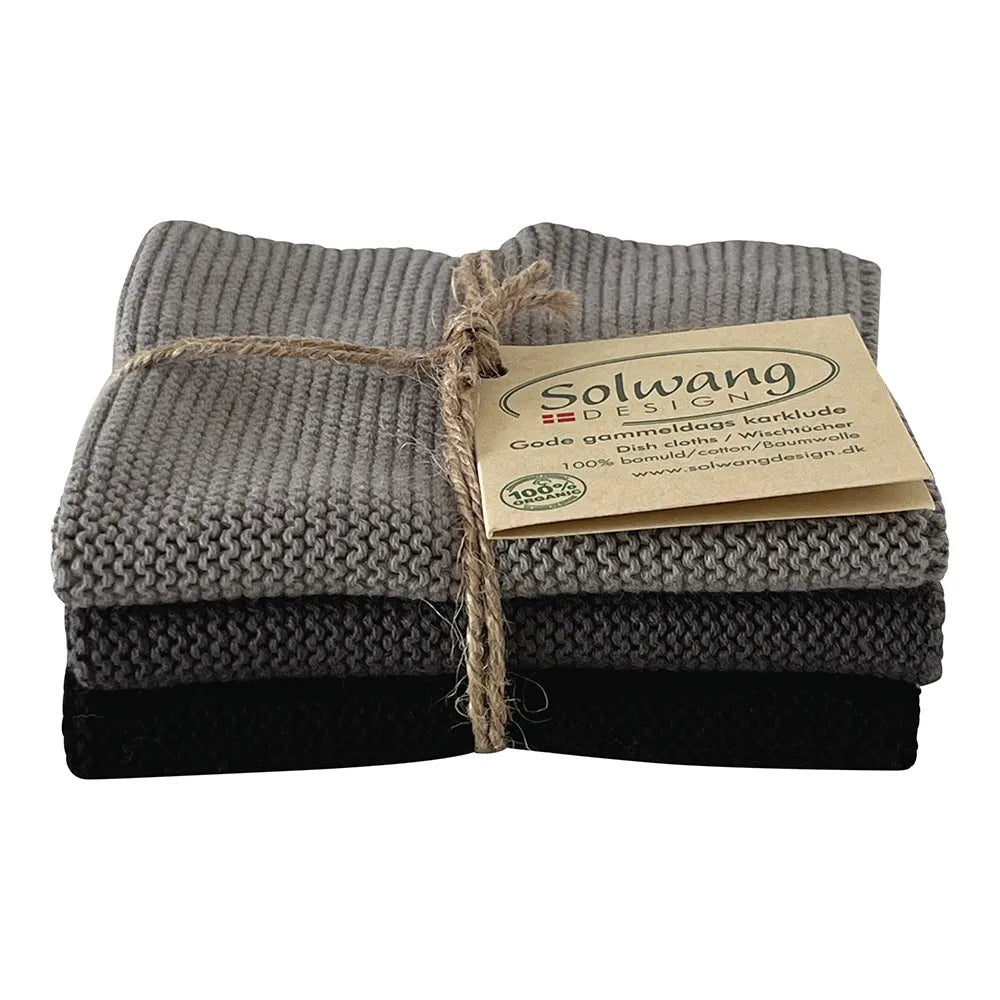 Solwang - Wischtücher Grau/Schwarz Kombi BIO