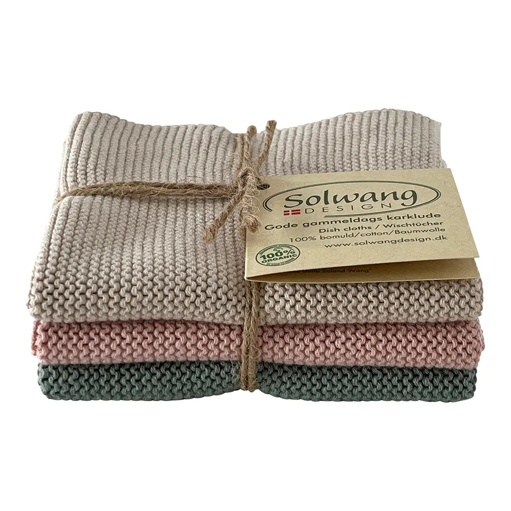 Solwang - Gestrickte Wischtücher Zartes Pastell Kombi – BIO