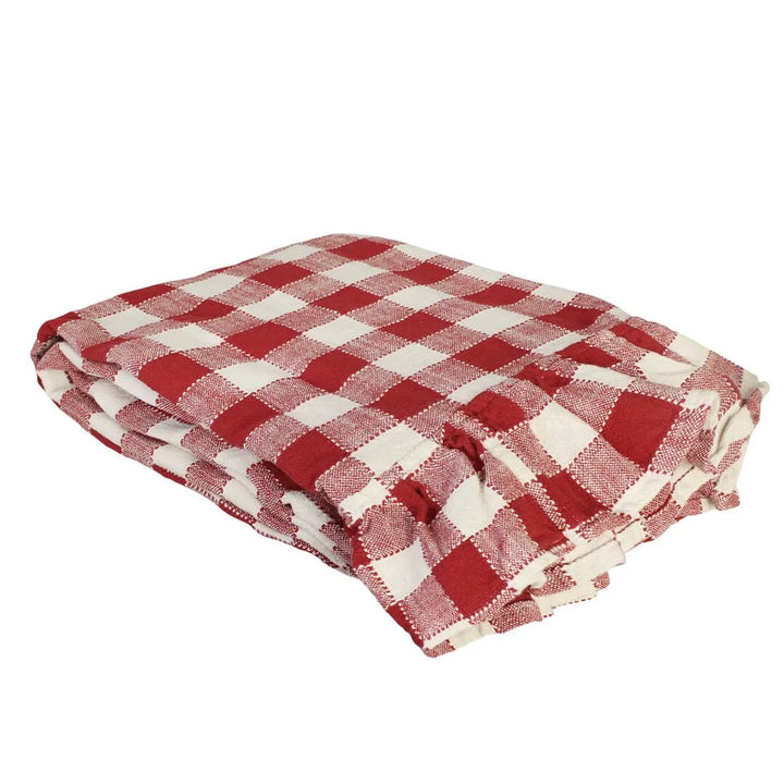 Strömshaga Tischdecke Ida Rüsche Bio Baumwolle Rot