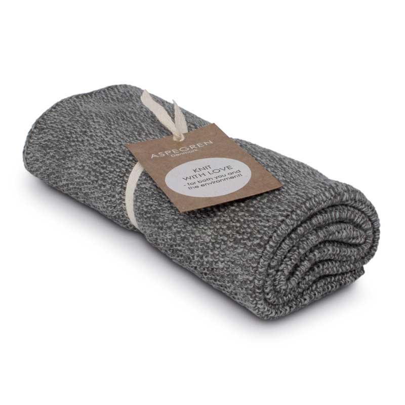 Aspegren - Handtuch Gestricktes Design Blend Gray Dark