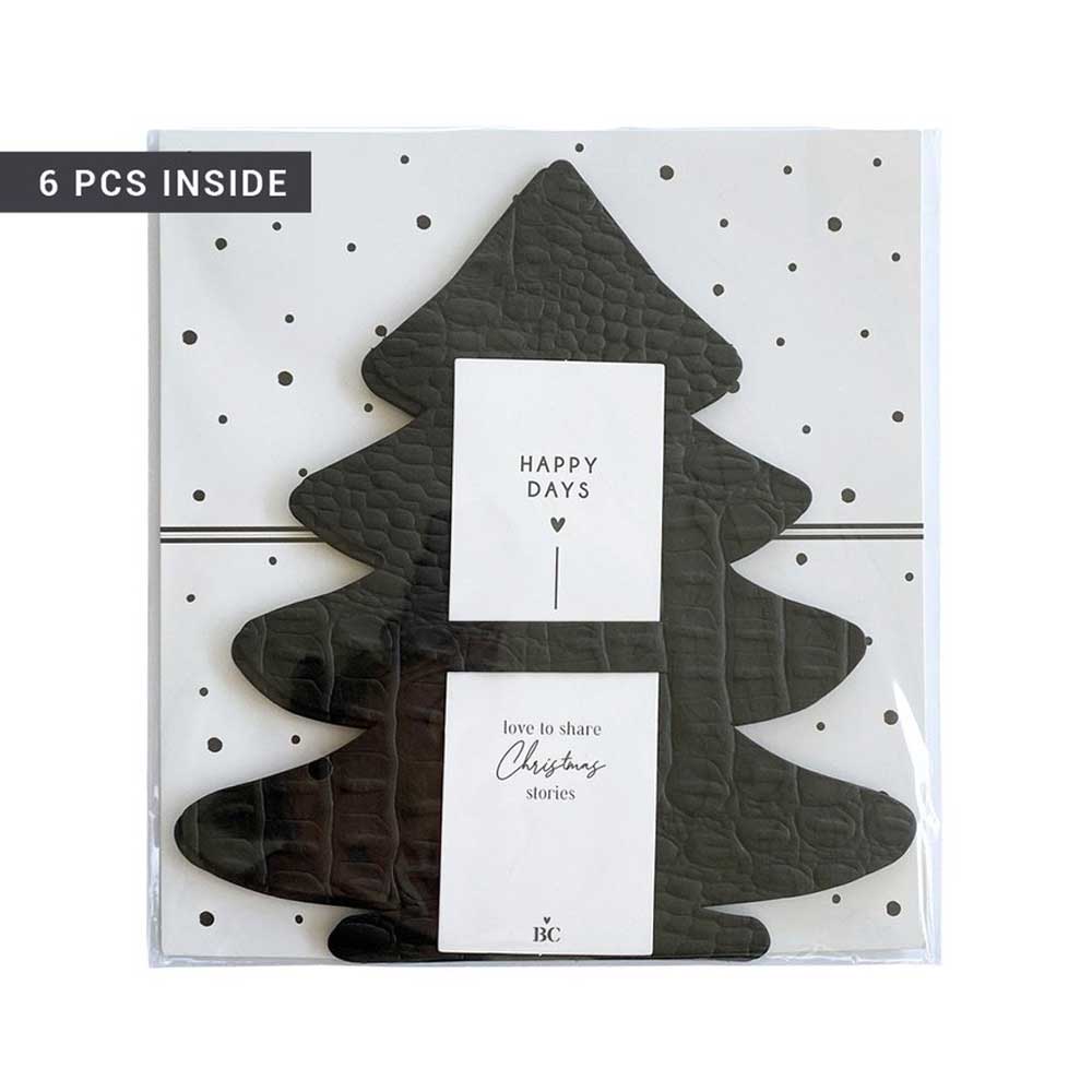 A Bastion Collections – Serviettenhalter Weihnachten Tanne 6er Set im Paket.