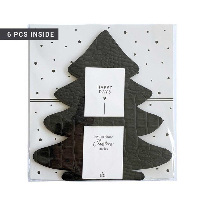 A Bastion Collections – Serviettenhalter Weihnachten Tanne 6er Set im Paket.