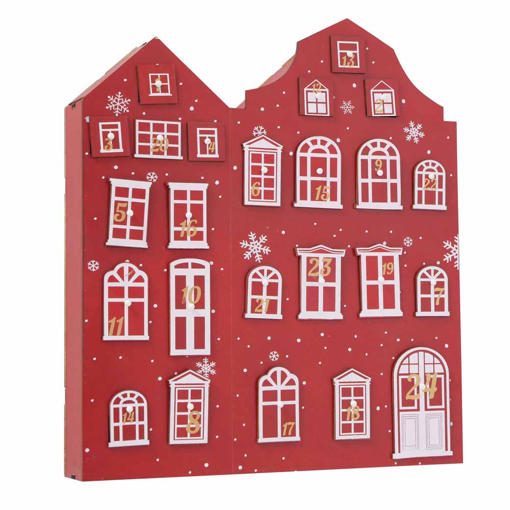 Boltze - Adventskalender red christmas Holz Höhe: 45 cm