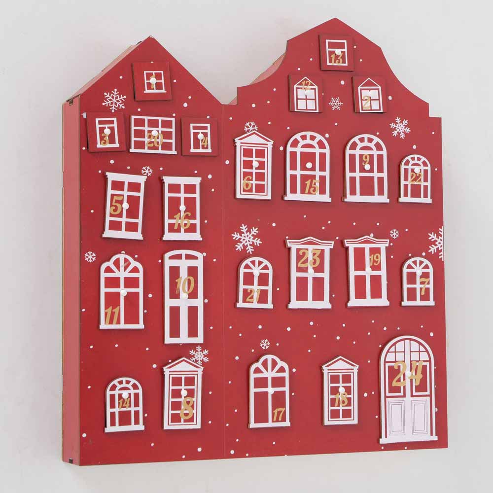 Boltze - Adventskalender red christmas Holz Höhe: 45 cm