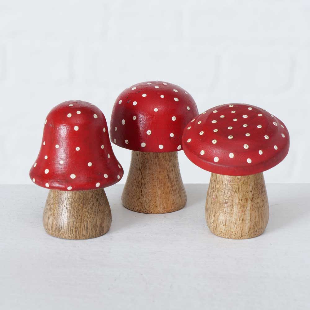 Boltze - Pilz Pitu 3er-Set rot gepunktet