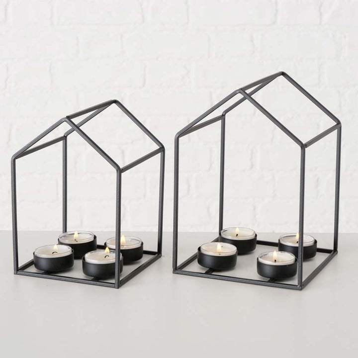 Boltze - Teelichthalter Advents-Haus Metall