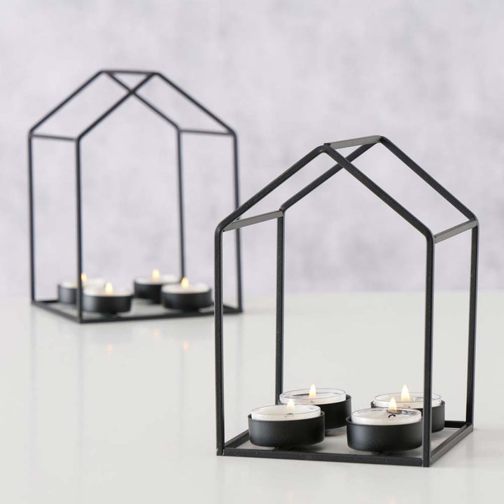 Boltze - Teelichthalter Advents-Haus Metall